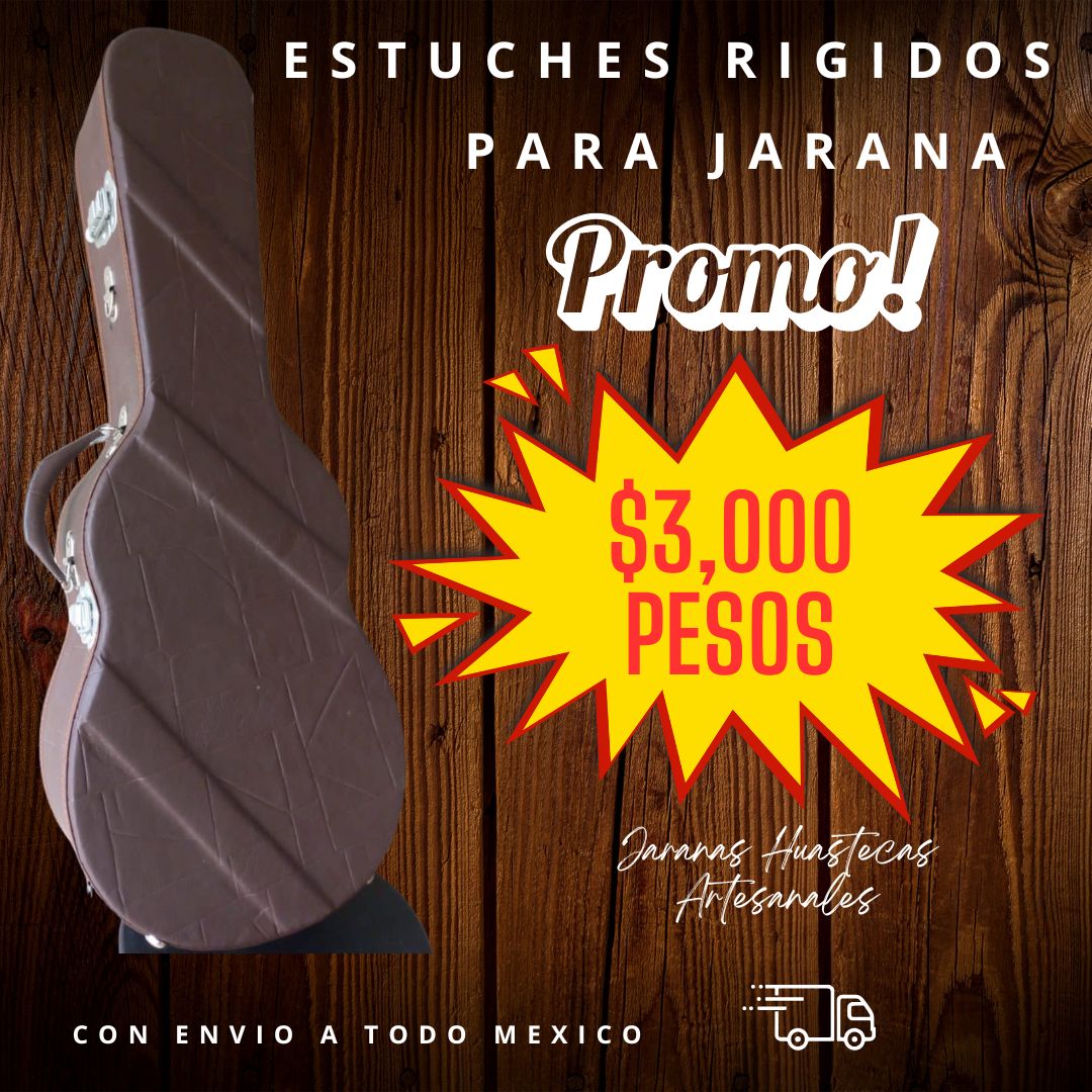 Estuche rígido para jarana color café