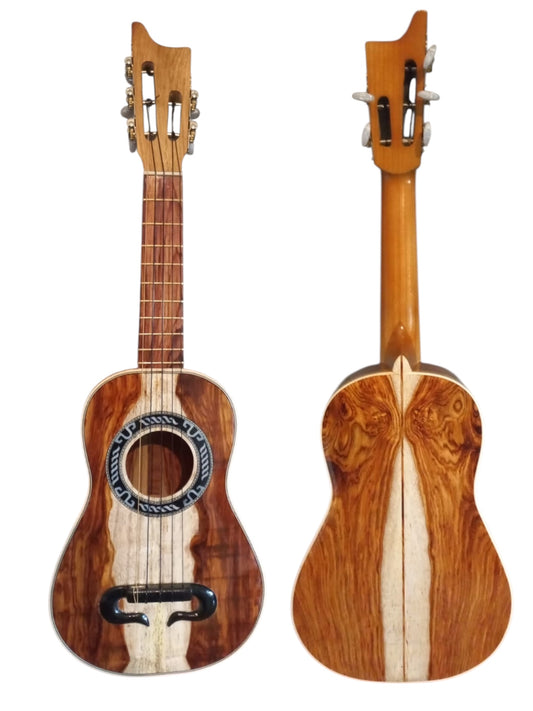 Jarana Huasteca Completa de Palo Escrito con Concha al Centro estuche rígido  y Pastilla Fishman método de jarana