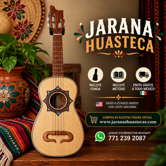 Jarana electroacustica con concha en centro ( incluye funda y método ) (Copy)