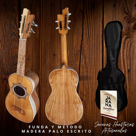 Jarana Palo Escrito con concha en centro funda y método de jarana