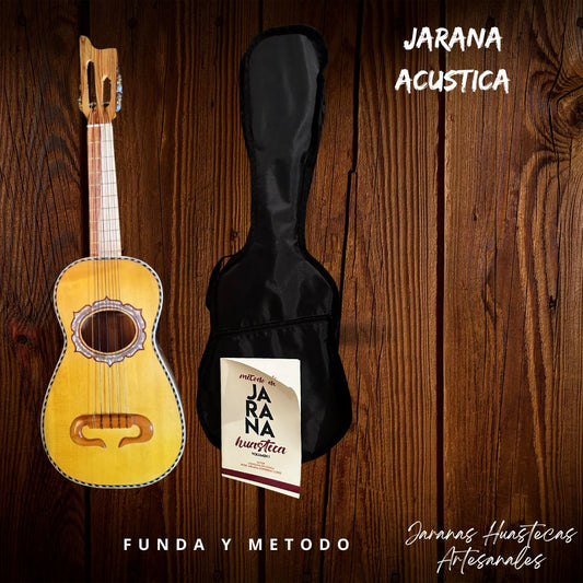 Jarana Palo Escrito con concha en centro funda y método de jarana
