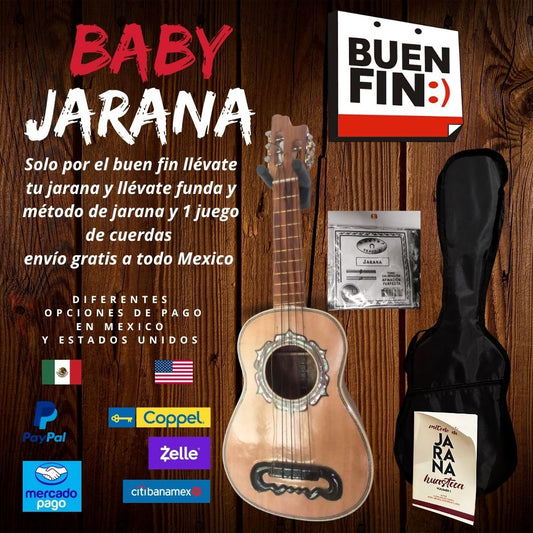 Baby jarana con funda Metodo 1 juego de cuerdas ( DISPONIBLE)